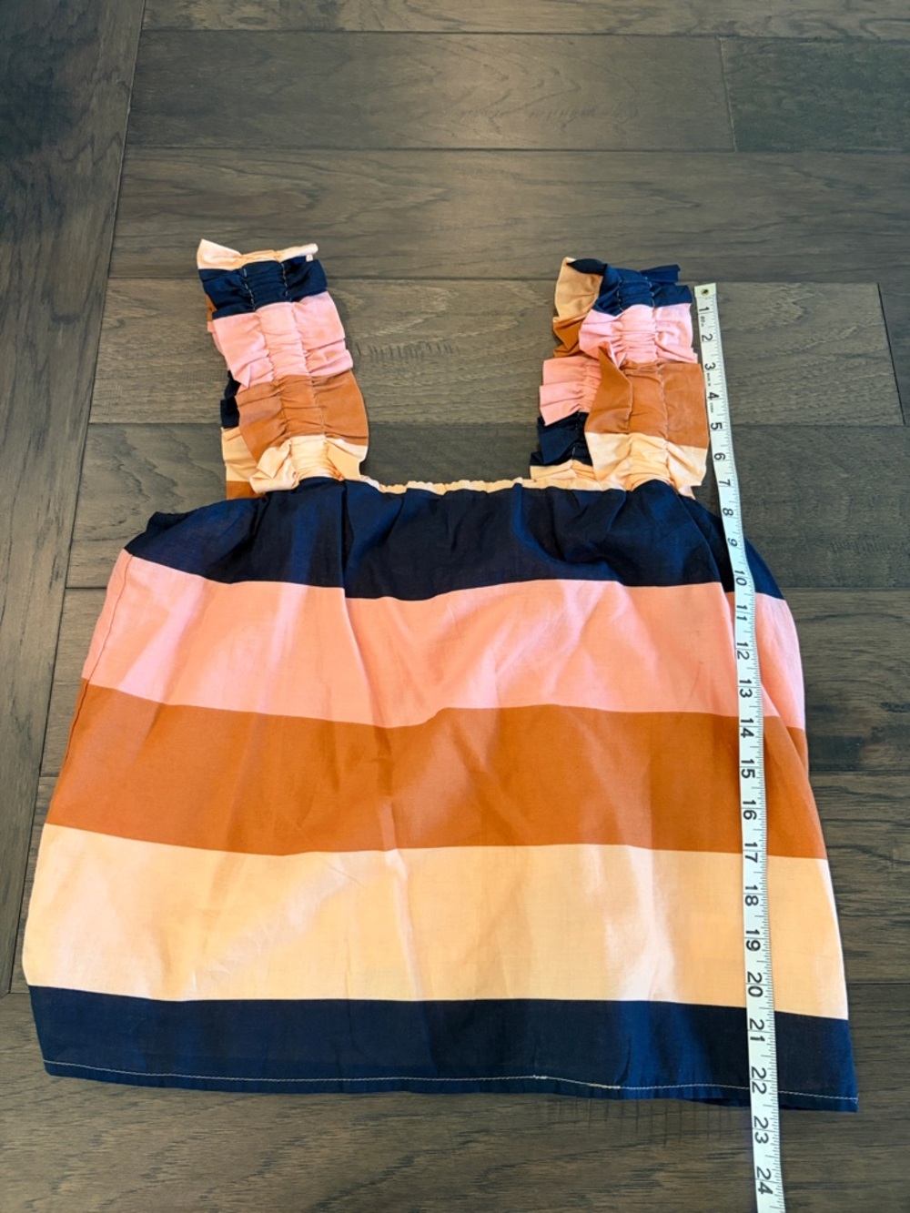 New With Tags Evereve Roan & Ryan Jessie Stripe Ruffle Tank Sz M - Picture 8 of 10